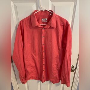 Calvin Klein large salmon dress shirt button down long sleeve